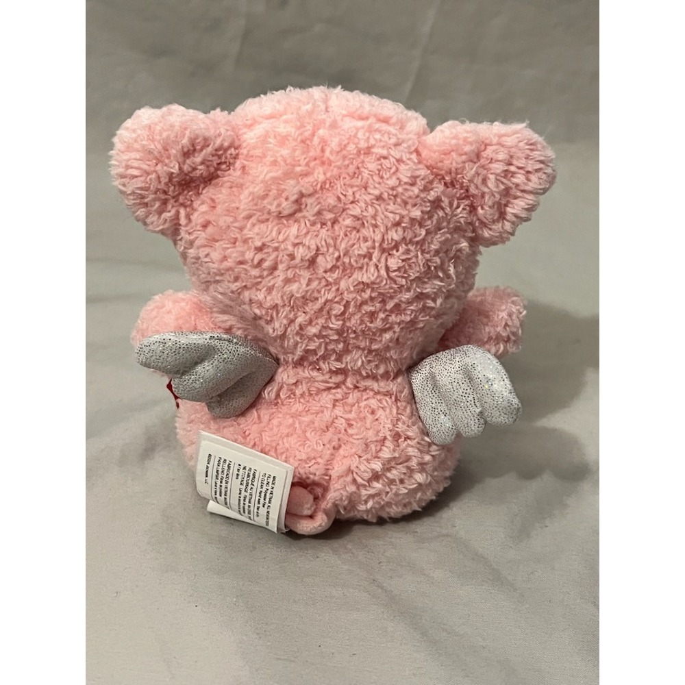 BumBumz by Russ Pink Pig Angel Valentine Plush Heart Wings Sherpa Stuffed Animal - Picture 3 of 4